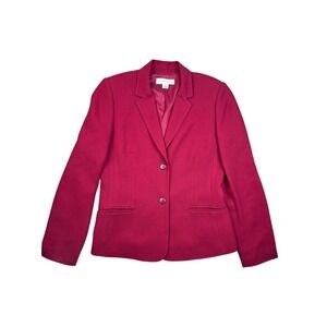 Vintage Casual Corner Burgundy Blazer 2 Button Lined Jacket Womens Size 4 Korea